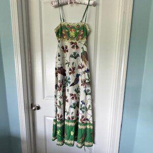NWT Commense Birdie print long dress w/ adjustable straps and pockets, XS